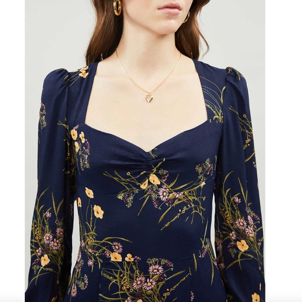 Reformation Wallflower Floral Print Crepe Midi Dress Size 6 - Picture 3 of 9
